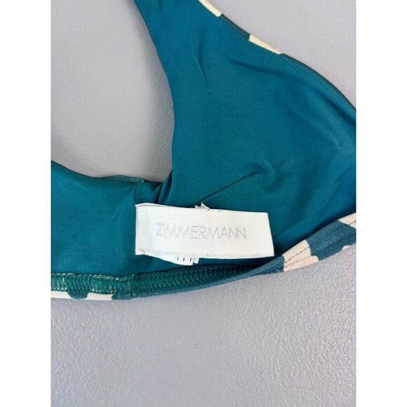 Zimmerman women's US 2-4 blue animal print bikini top unlined wireless - Picture 5 of 6